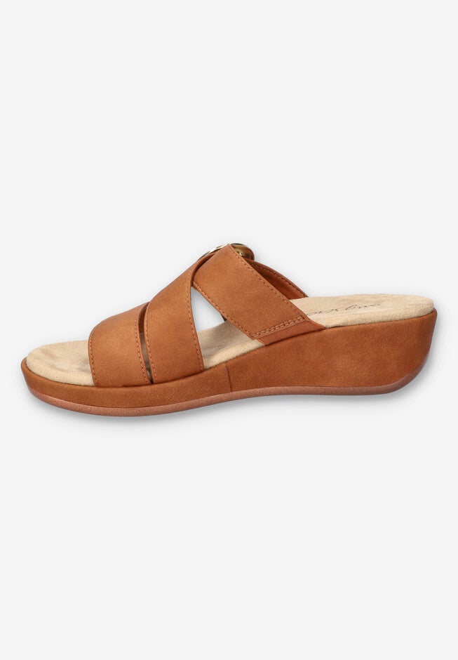 Mina Wedge Sandal, TAN, alternate image number 4