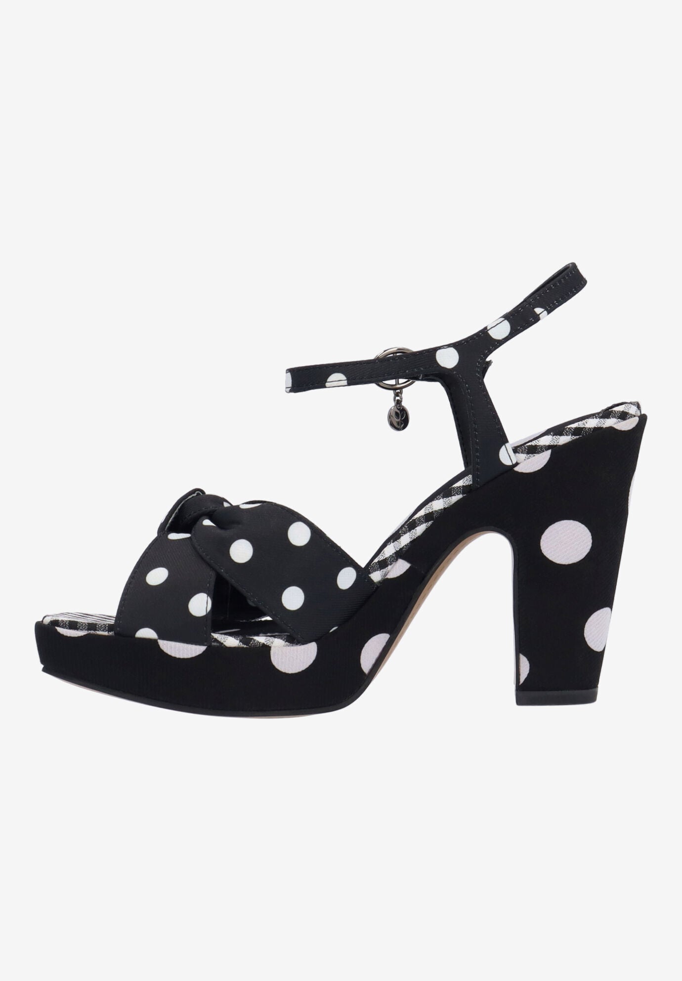 Burkett Ankle Strap Sandal, BLACK WHITE, alternate image number 4