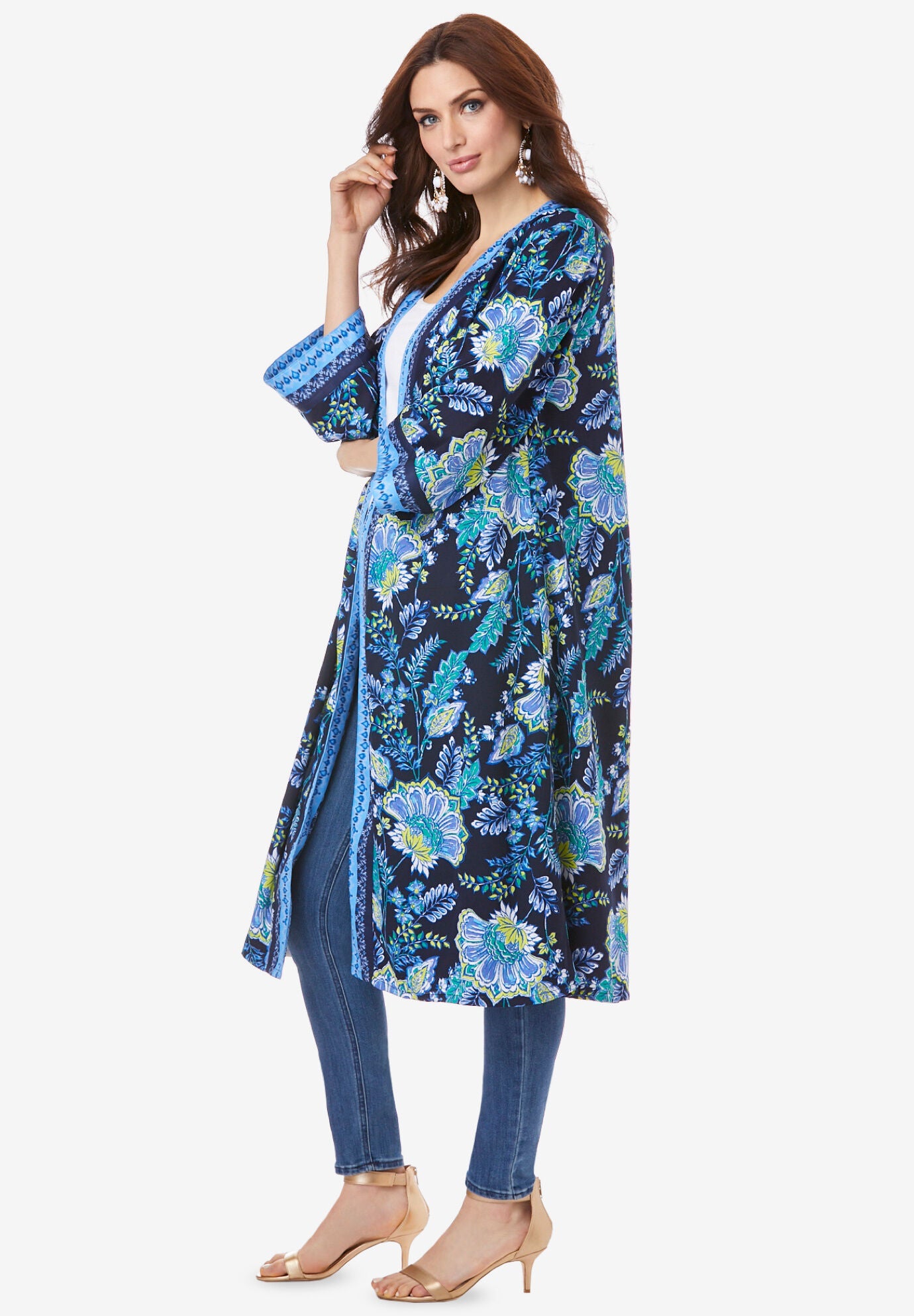 Reversible Printed Georgette Duster, , alternate image number 2