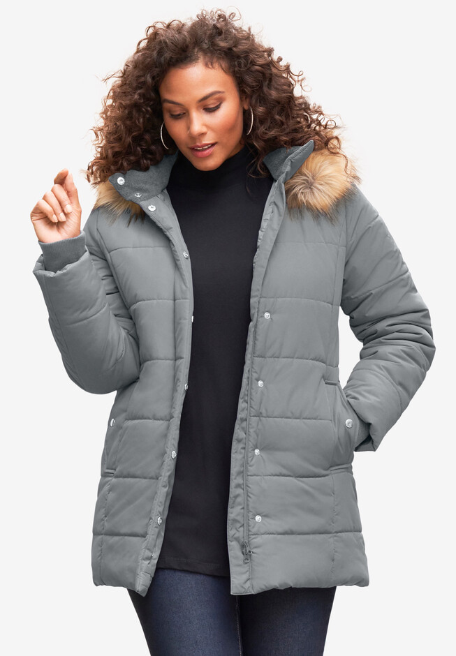 Classic-Length Quilted Puffer Jacket