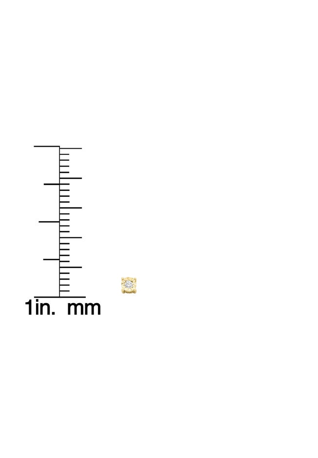 Yellow Gold Plated Sterling Silver Round Brilliantcut Diamond Miracleset Stud Earrings, , alternate image number 5