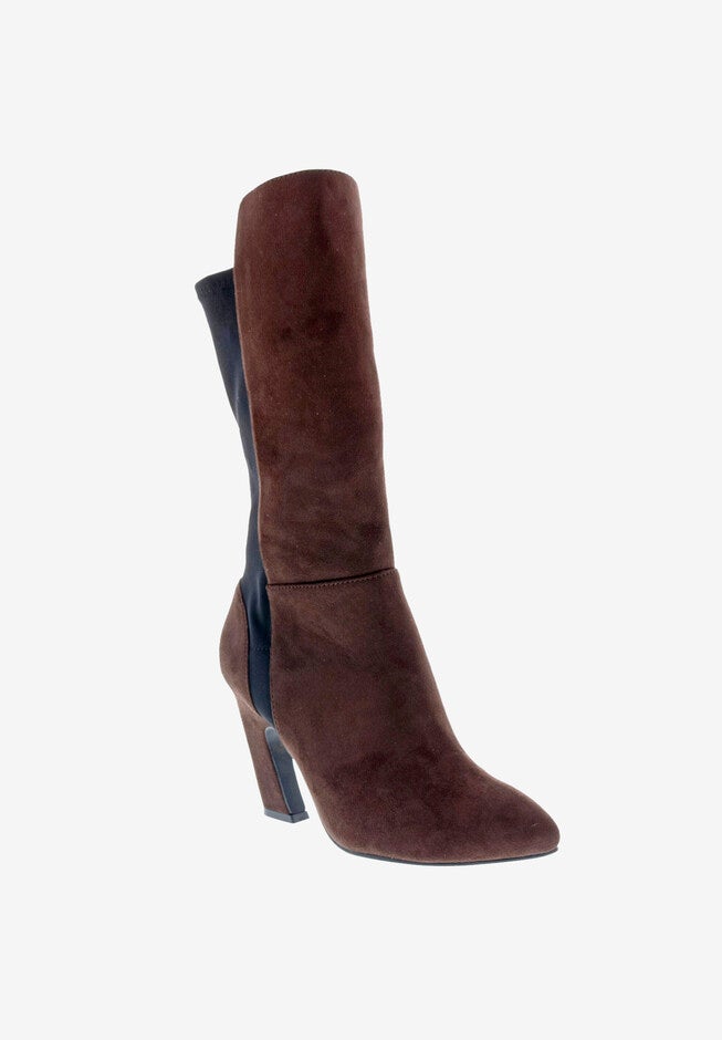 Chrome Wide Calf Boot, BROWN MICRO STRETCH, hi-res image number 0