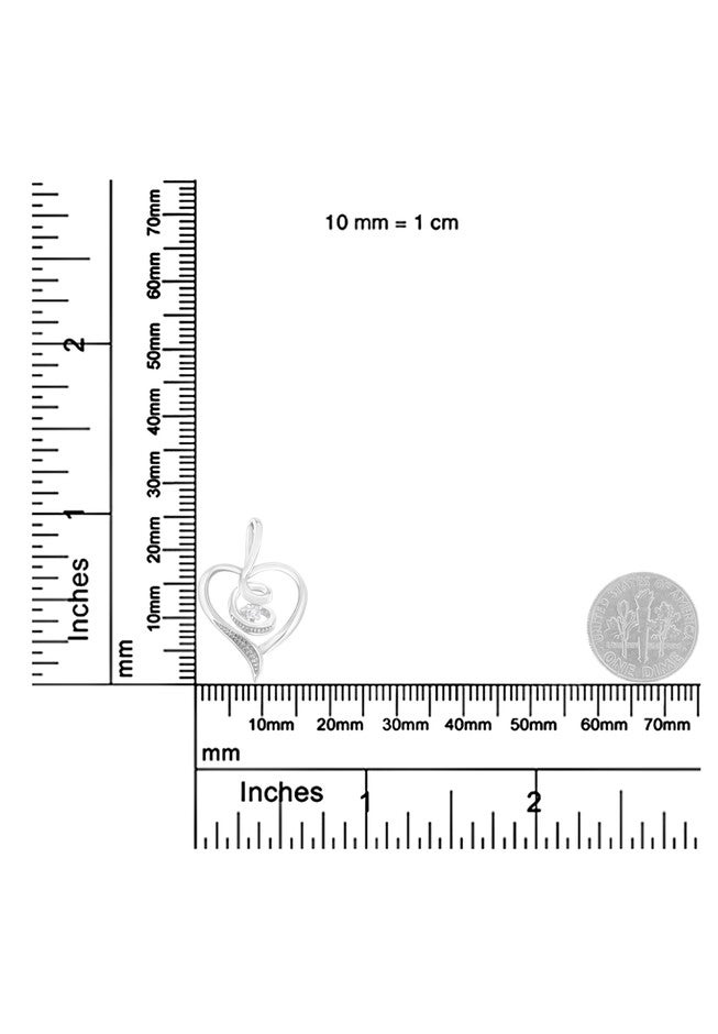 White Gold Diamondaccented Roundcut Diamond Swirl Open Heart Pendant Necklace, , alternate image number 3