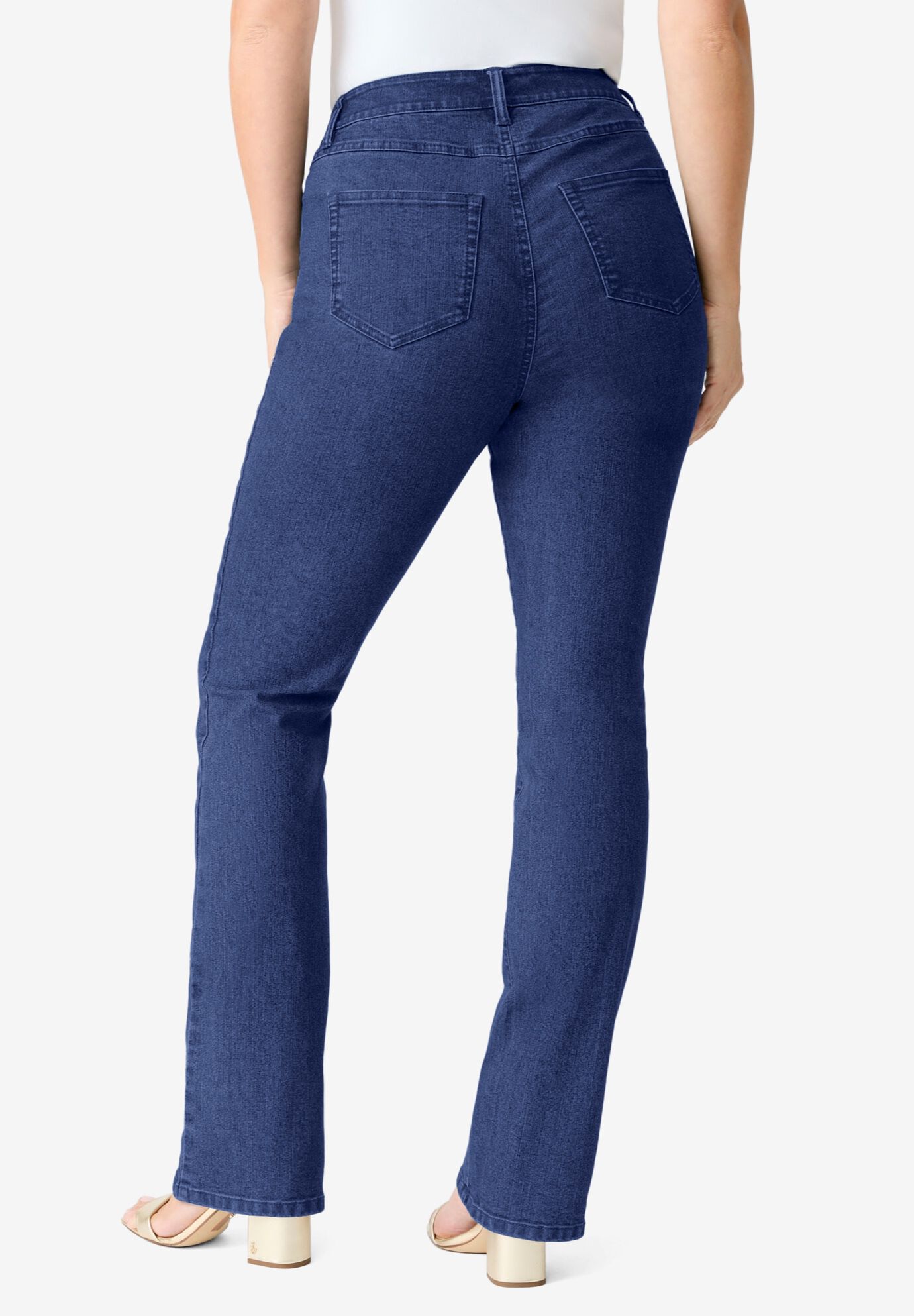 Plus Size Classic Stretch Bootcut Jean, DARK WASH, alternate image number 2