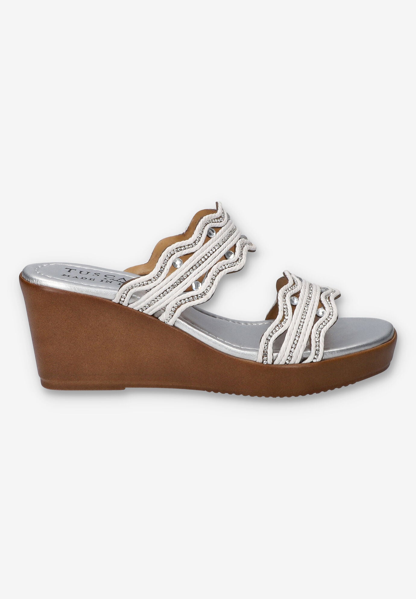Selva Wedge Sandal, WHITE, alternate image number 2