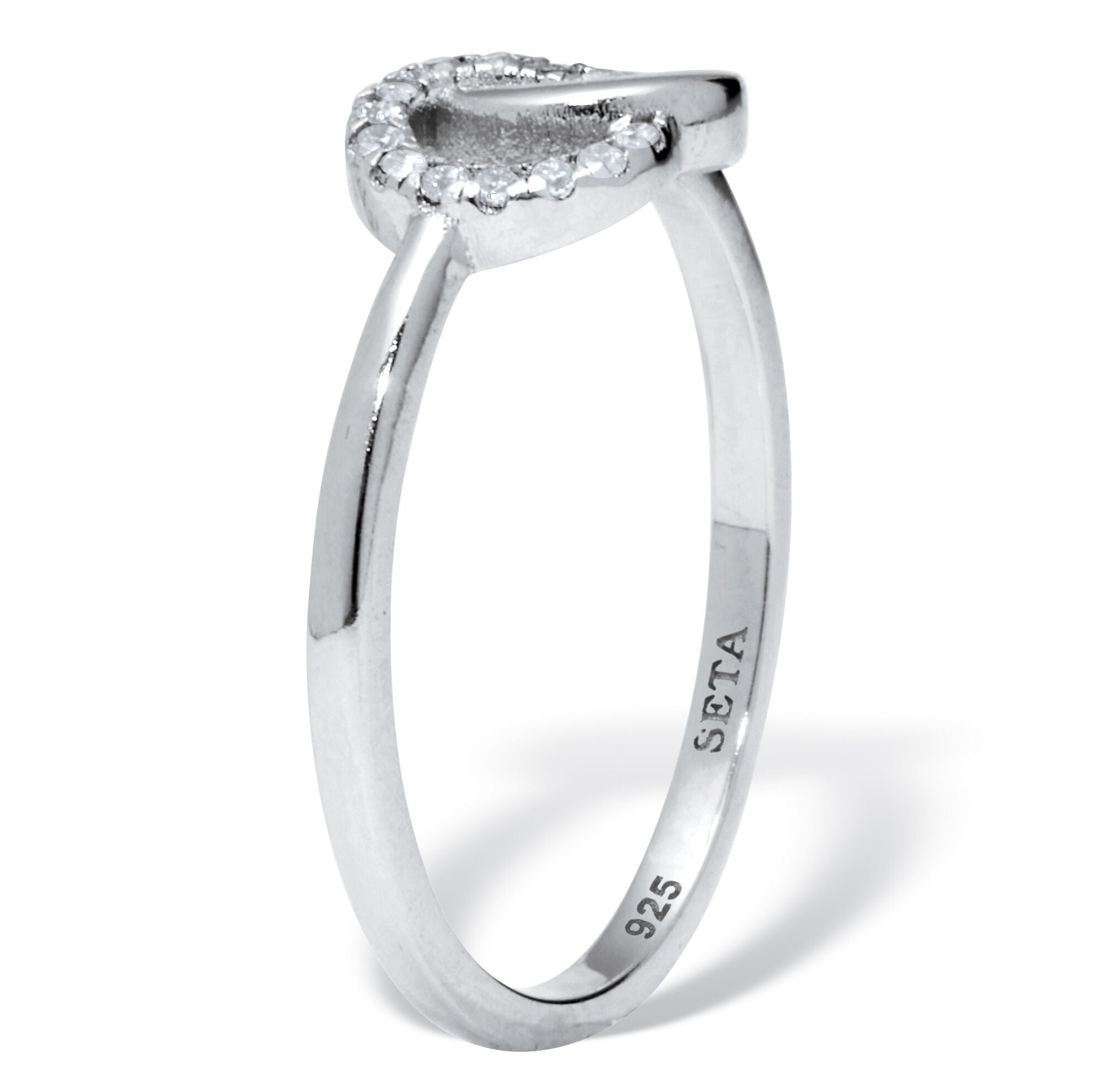 0.07 TCW Round Cubic Zirconia Sterling Silver Eternity Circles Ring, WHITE, on-hover image number 1