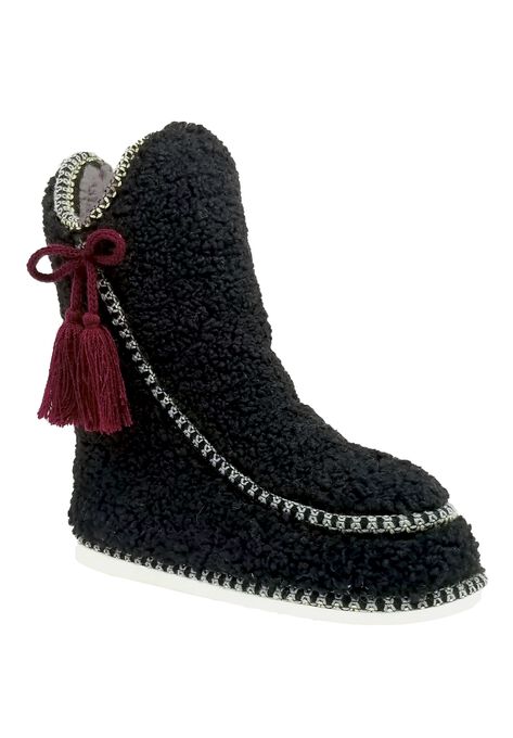 Berber Mocassin Boot Slippers, BLACK, hi-res image number null