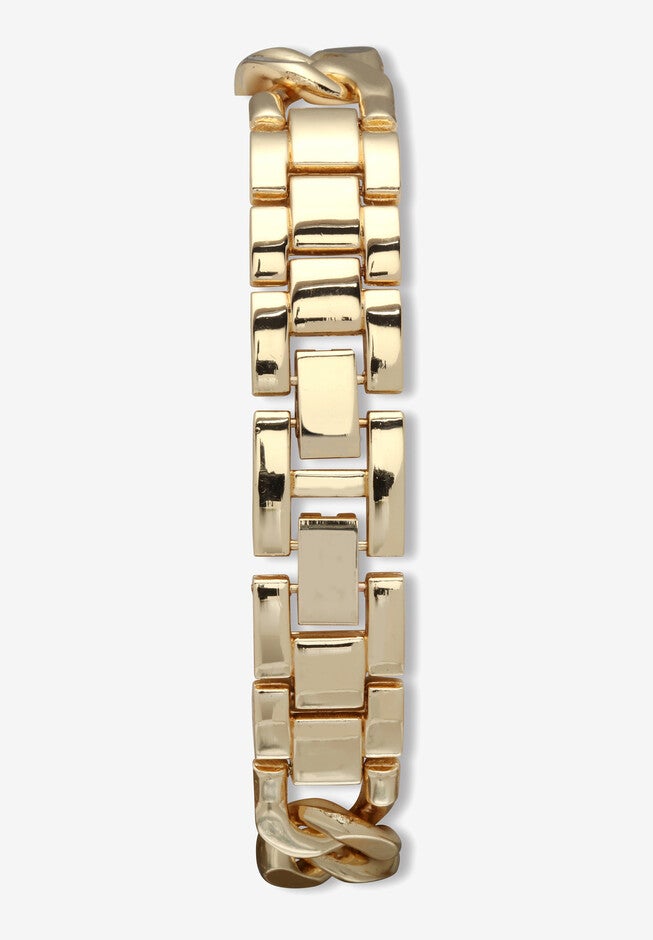 Women'S Goldtone Tennis Style Watch And Bracelet Set With Crystal Accents Jewelry, , on-hover image number null