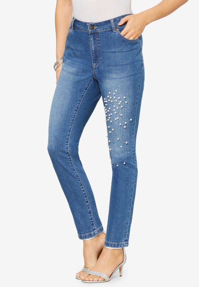 Pearl & Rhinestone Skinny Jean, RHINESTONE PEARL, hi-res image number 0