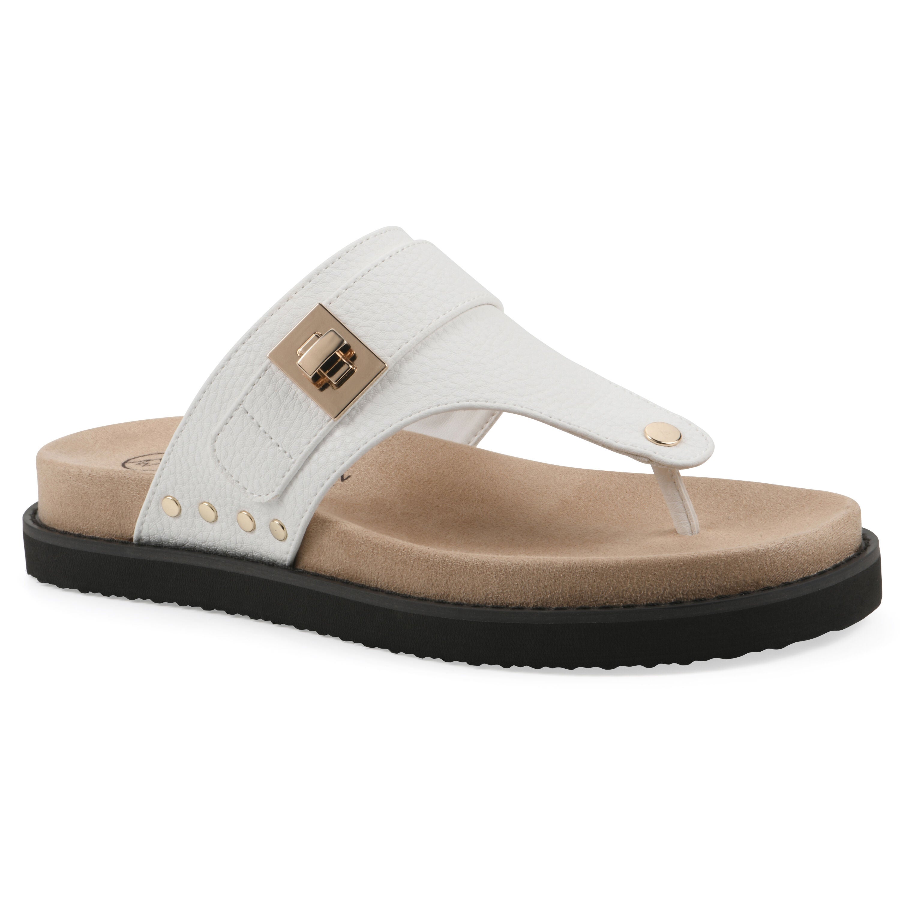Malabar Thong Sandal, WHITE SMOOTH, hi-res image number 0
