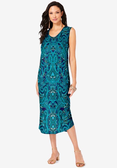 Three-Quarter Sleeve Jacket Dress Set with Button Front, , alternate image number null