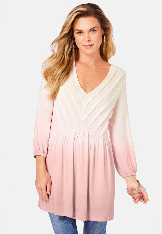 Ombre Fit-and-Flare Ultra Femme Top, SOFT BLUSH OMBRE, hi-res image number null