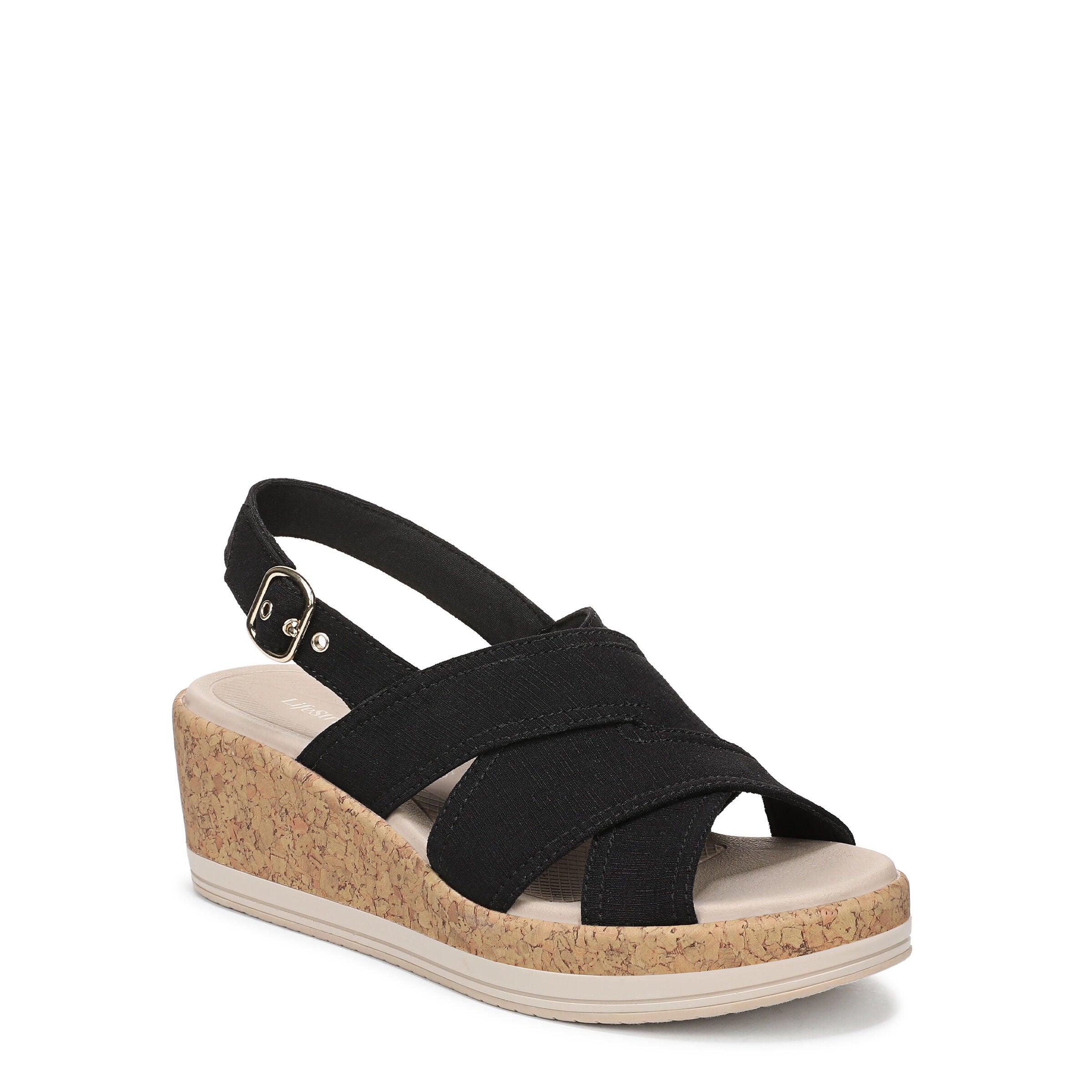 Rye Slingback Wedge Sandal, BLACK, hi-res image number 0