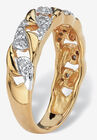 Gold & Sterling Silver Link Ring with Diamonds, , on-hover image number null