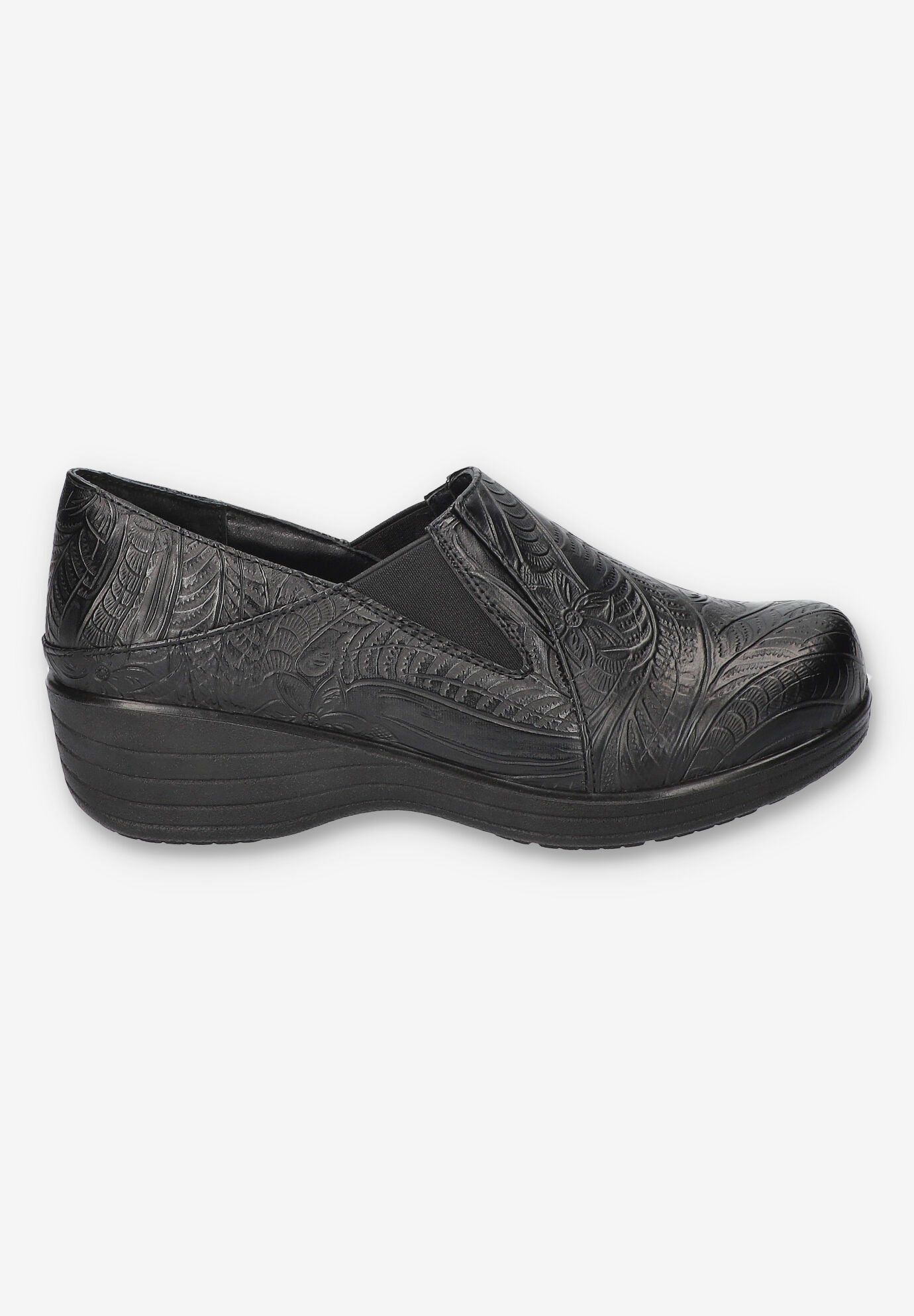 Domino Slip-Resistant Clog, BLACK TOOLED, alternate image number 2