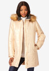Classic-Length Puffer Jacket with Hood, SPARKLING CHAMPAGNE, hi-res image number 0