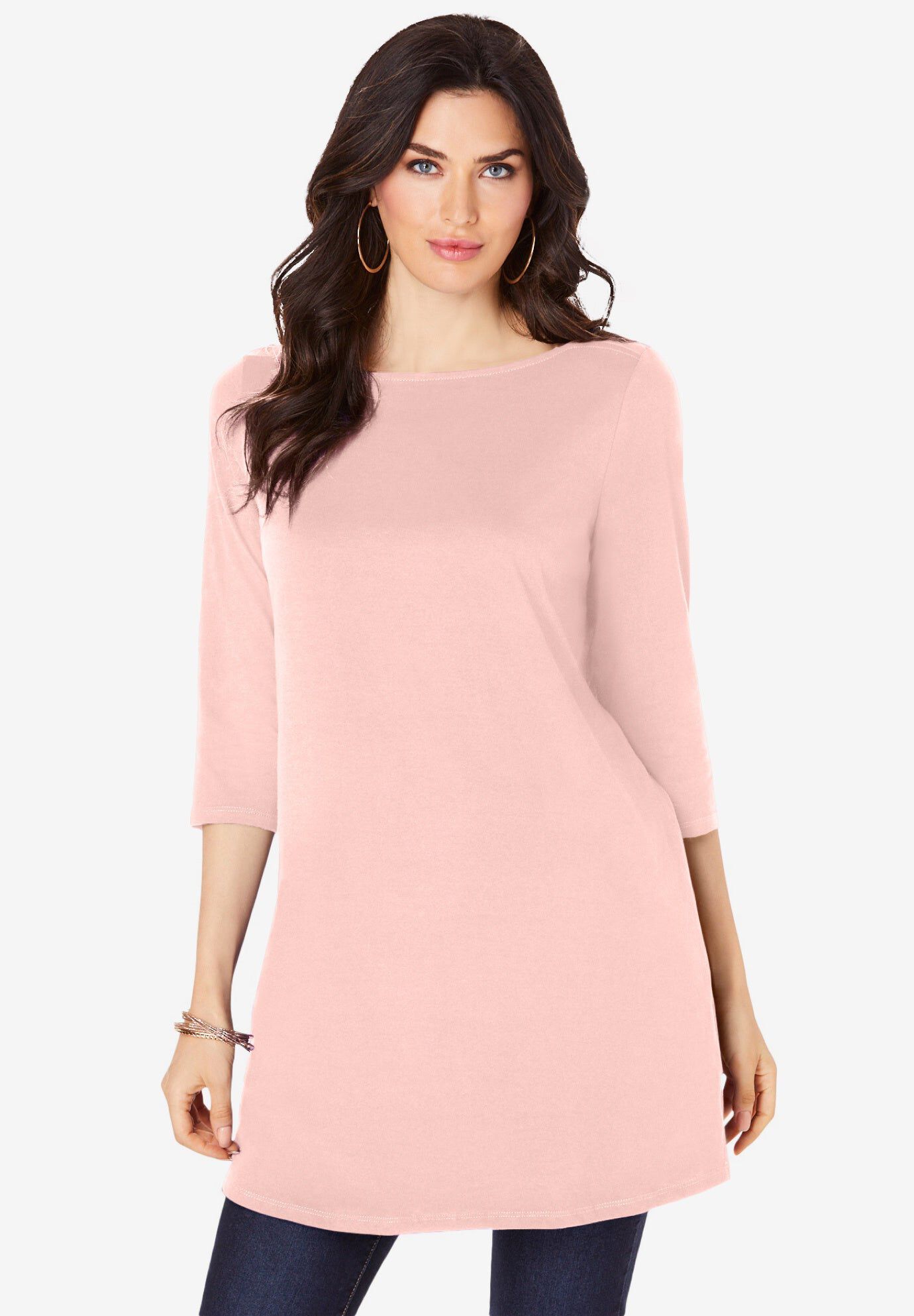 Boatneck Ultimate Tunic with Side Slits | OneStopPlus