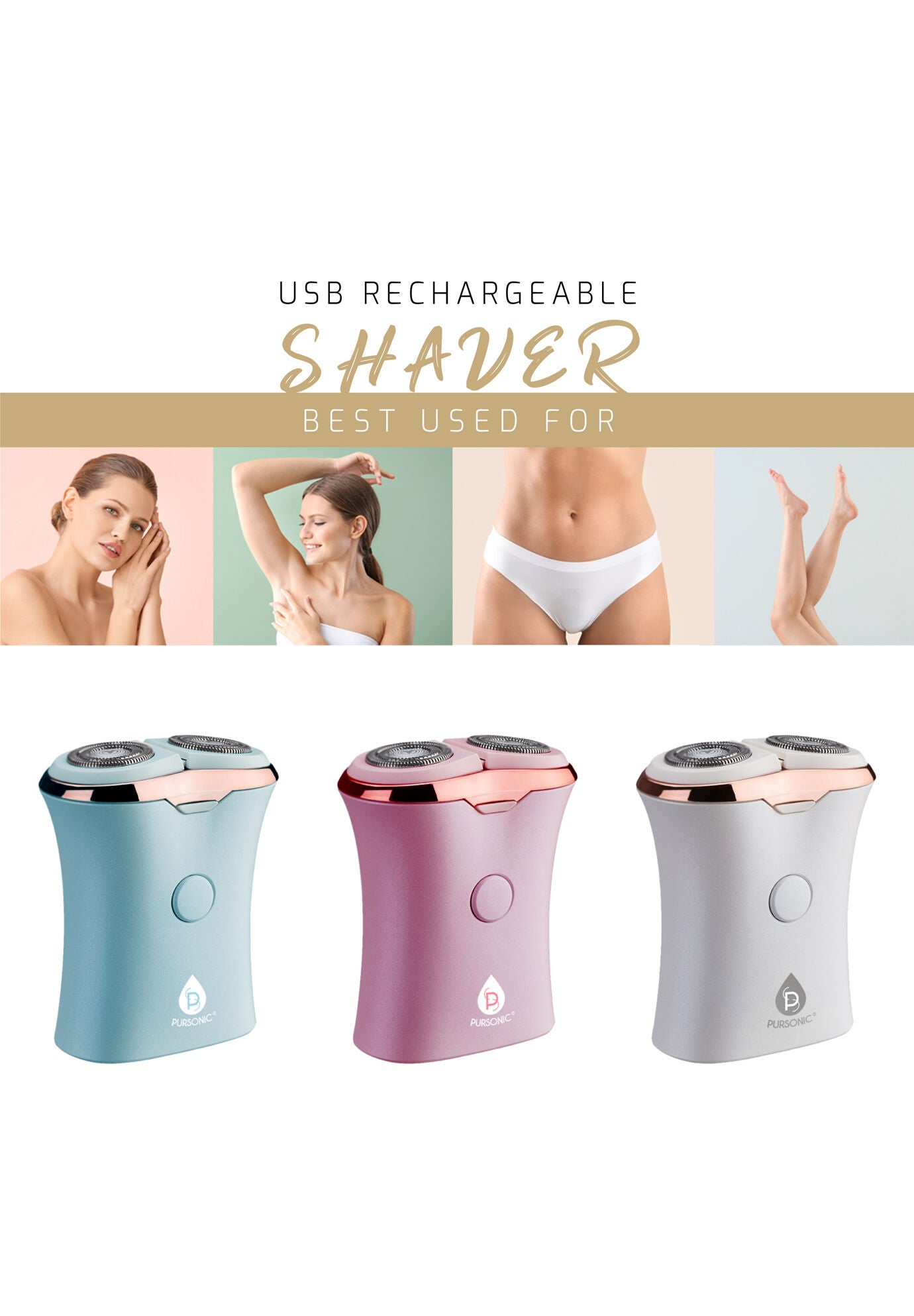 Usb Rechargeable Ladies Shaver, , alternate image number 2