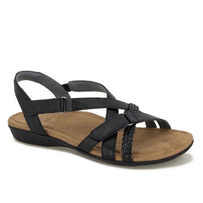 Brooke Vegan Flat Sandal, BLACK, hi-res image number null