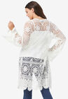 Floral-Lace Crochet Duster, , on-hover image number null