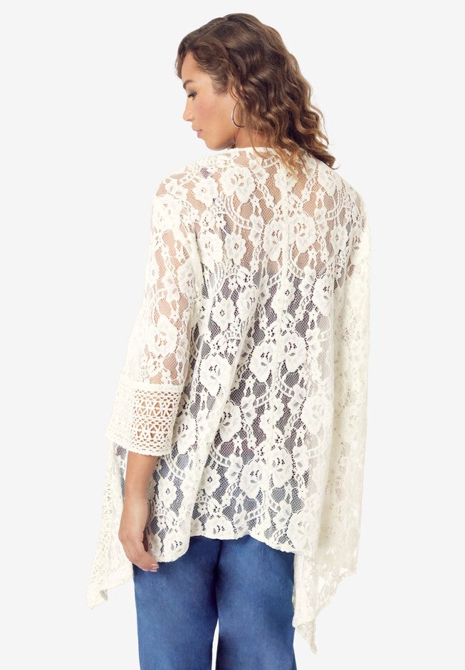 Lace Kimono Jacket, IVORY, on-hover image number null