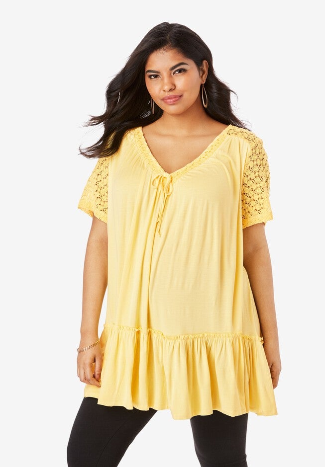 Eyelet Swing Tunic, LEMON MIST, hi-res image number 0