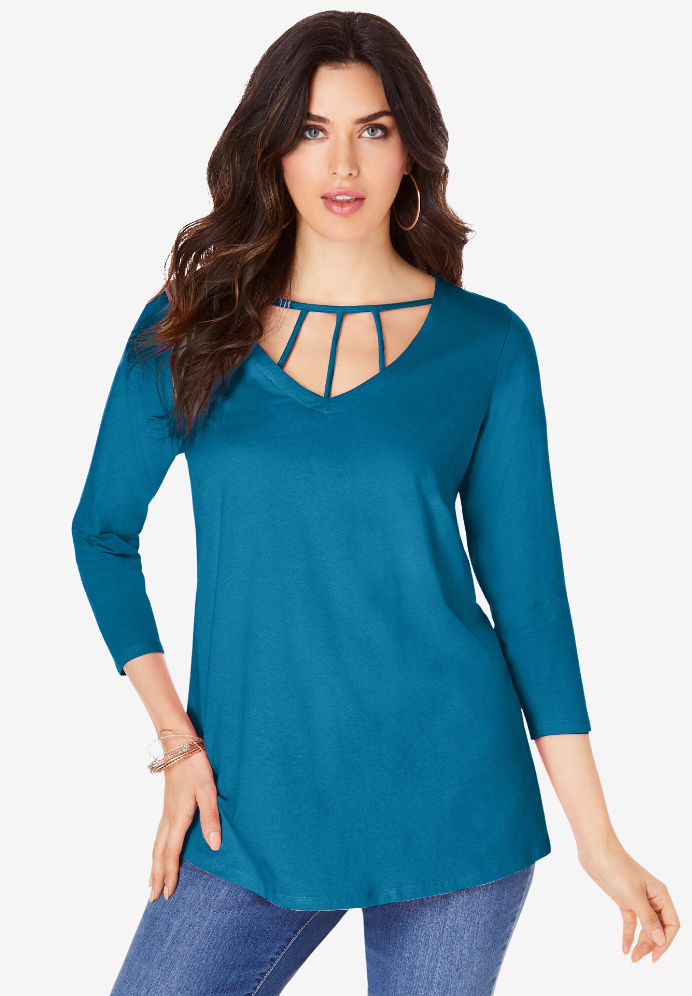 Plus size quarter sleeve shirts Clearance