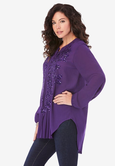 Sequin Floral Tunic, , alternate image number null