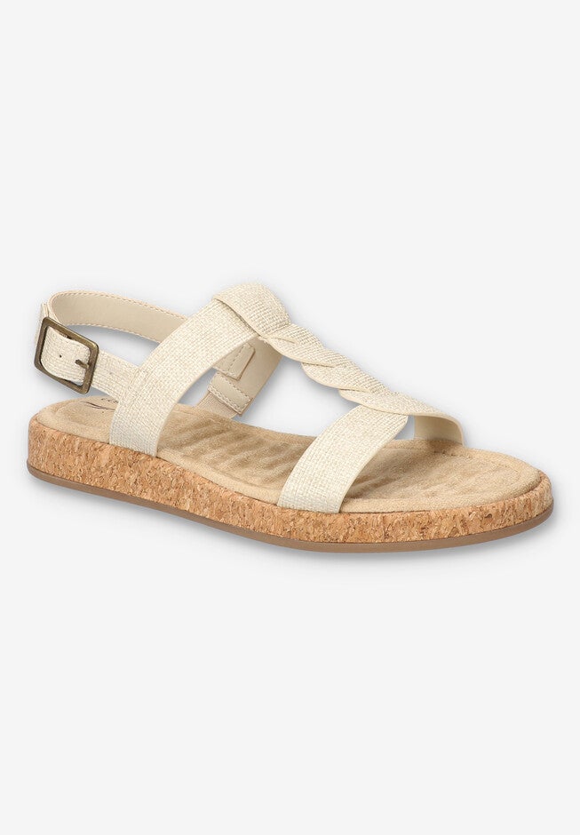 Tampa Comfort Platform Sandal, NATURAL LINEN, hi-res image number 0