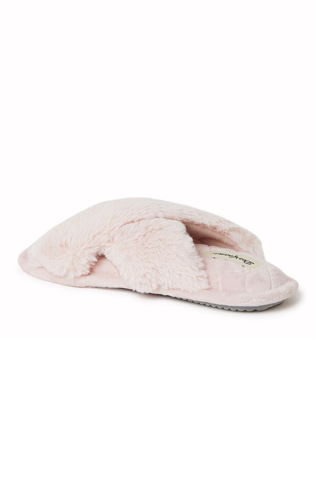 Jessica Furry Crossband Slide Slipper, , on-hover image number null