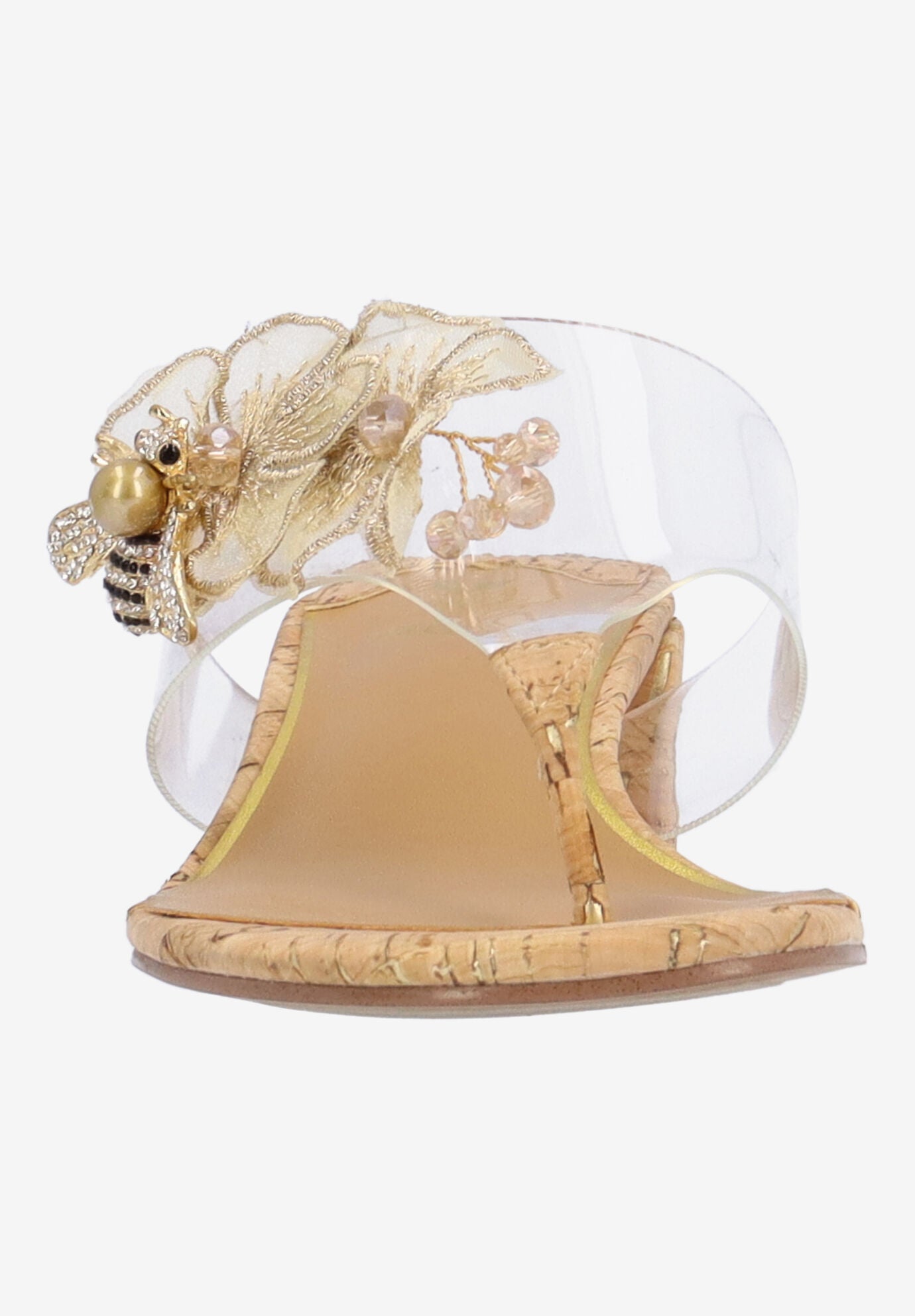 Beeutiful Thong Sandal, CLEAR NATURAL GOLD, alternate image number 3