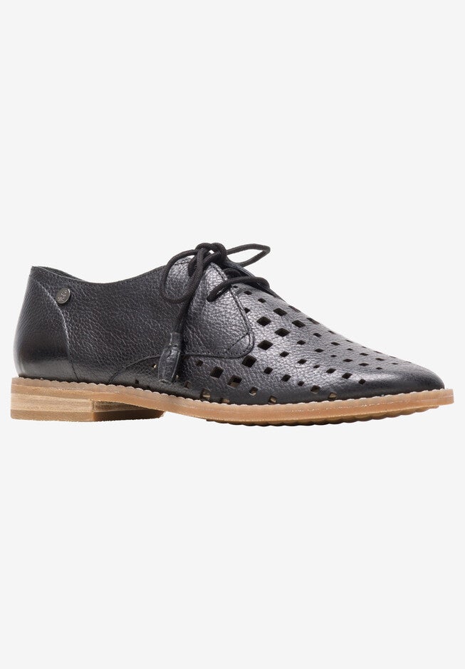 Chardon Perf Oxford Flats , BLACK LEATHER, hi-res image number null
