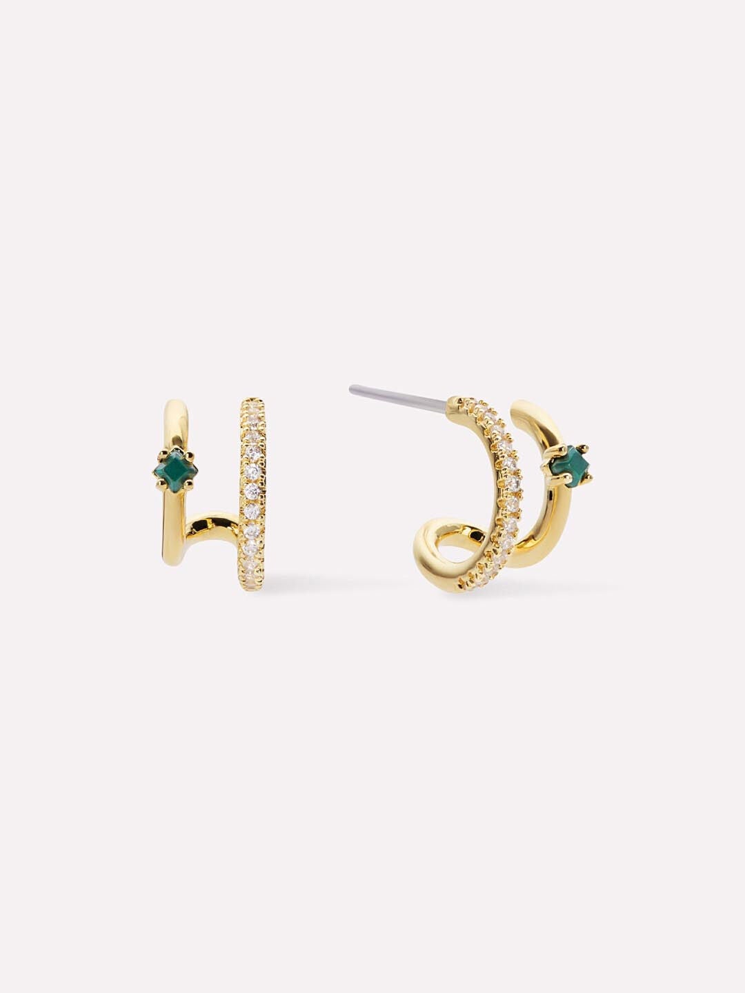 Percy Double Hoop Earrings, GOLD, hi-res image number 0