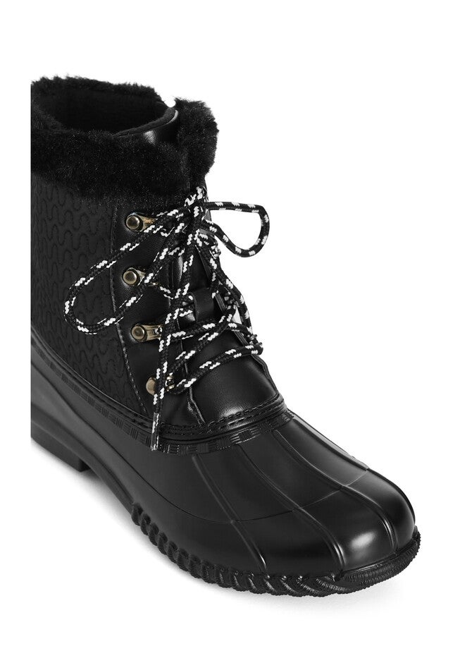 Ariah Cold Faux Fur Ankle Weather Boot, BLACK, alternate image number null