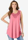 Lace-Trim Swing Tank, SALMON ROSE, hi-res image number null