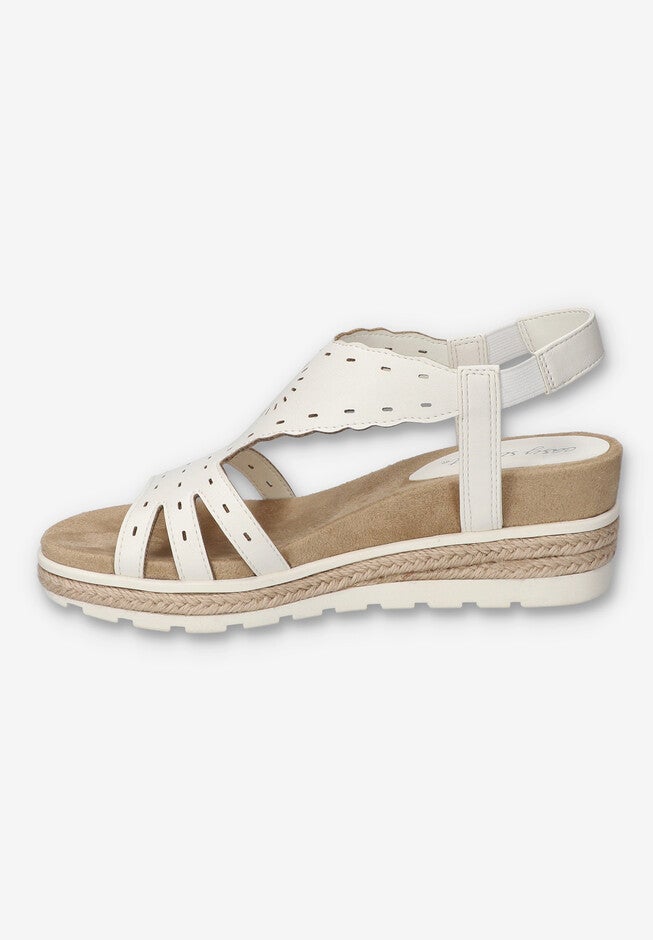 Fran Wedge Sandal, WHITE, alternate image number 4