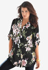 English Floral Big Shirt, BLACK ROMANTIC ROSE, hi-res image number null