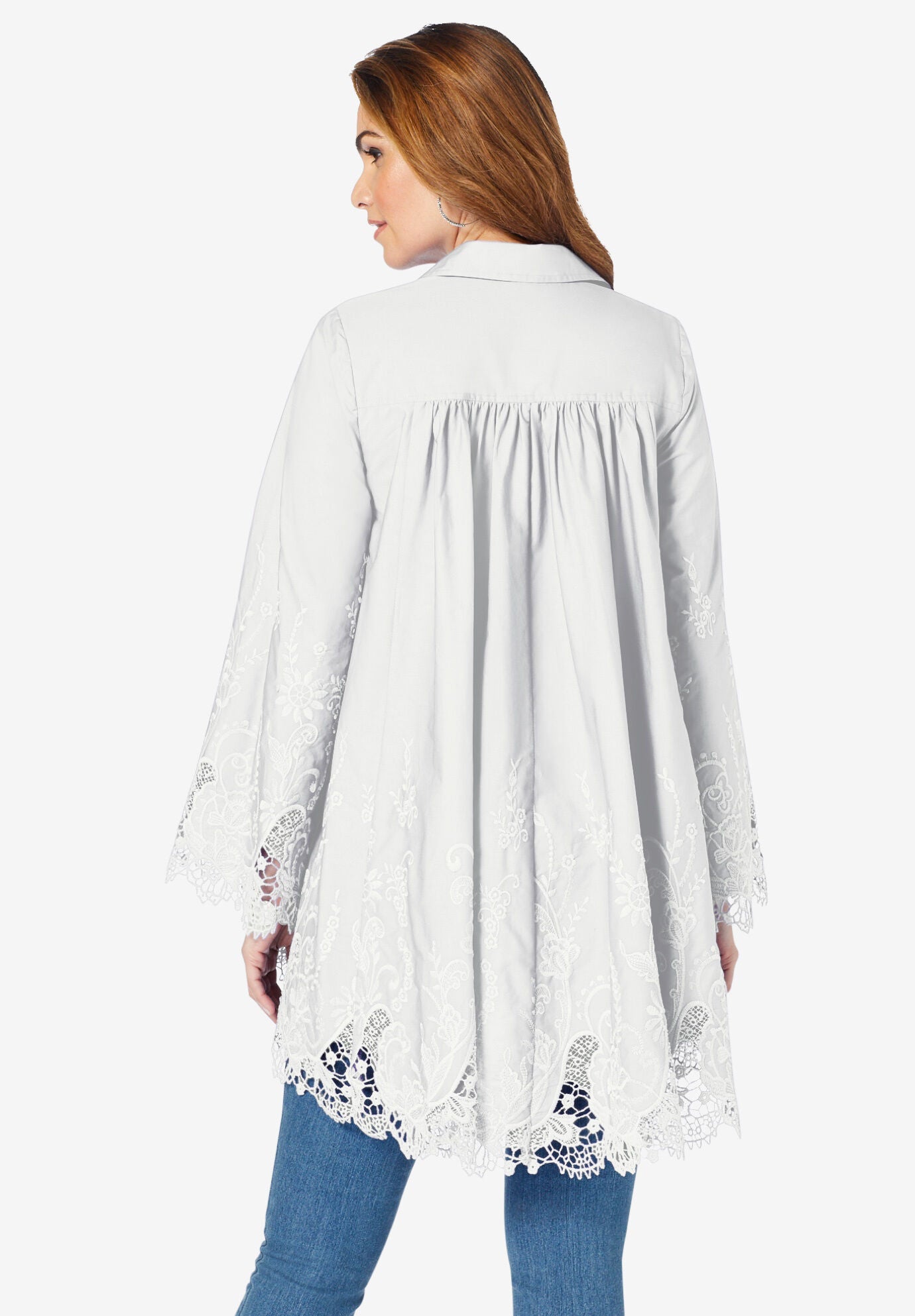 Poplin Embroidered Swing Tunic, SOFT BLUSH, alternate image number 2