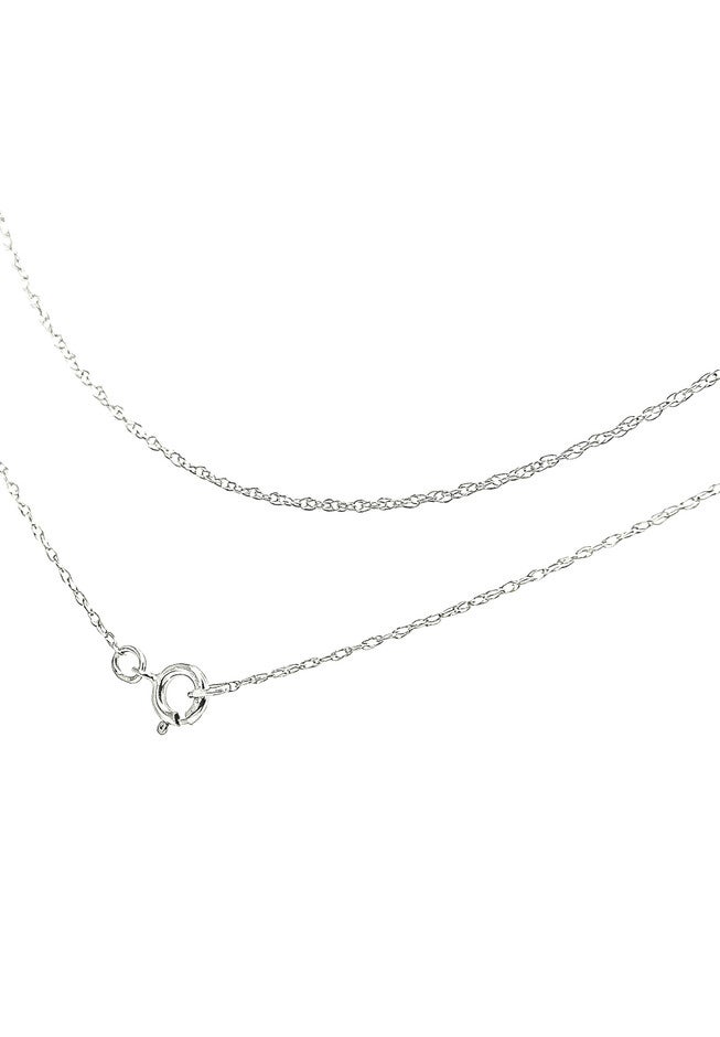 Solid White Gold Rope Chain Necklace Unisex 18 inches, , alternate image number null
