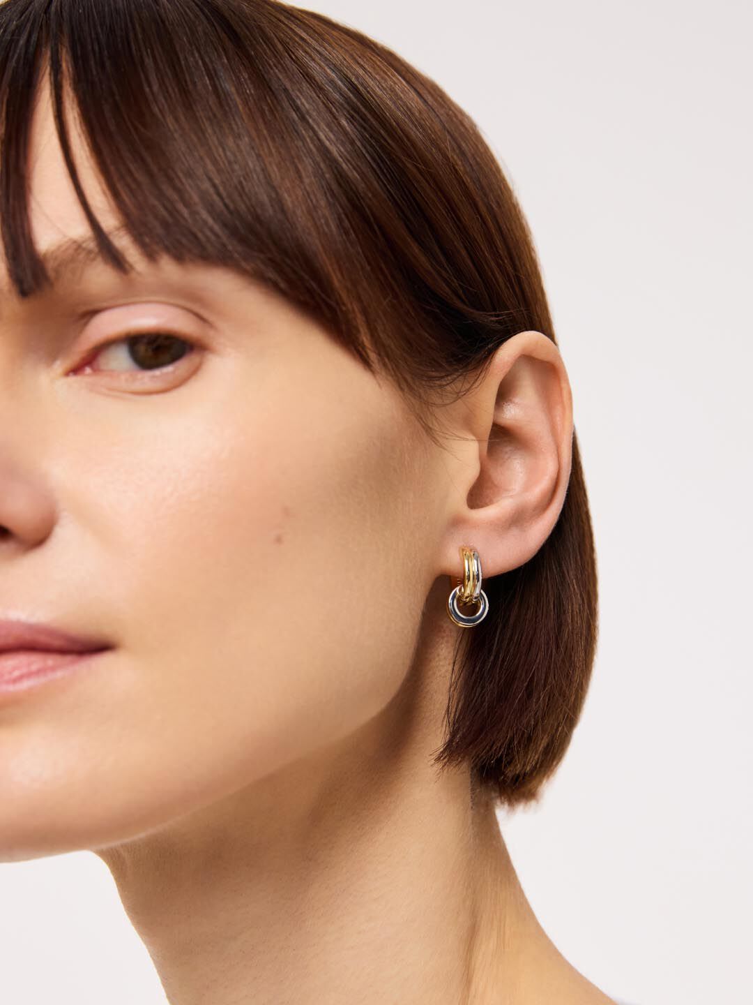 Huggie Earrings - Asher Drop, GOLD, alternate image number 3