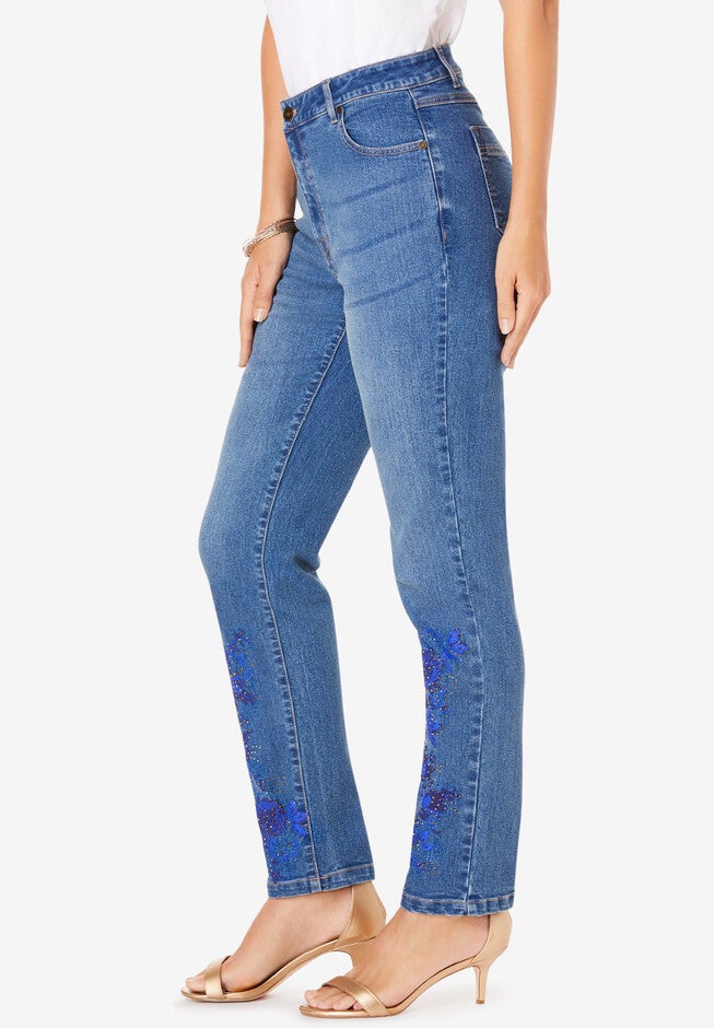 Studded Straight-Leg Jean, , alternate image number 2
