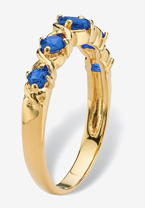 Yellow Gold-Plated Simulated Birthstone Ring, , on-hover image number null