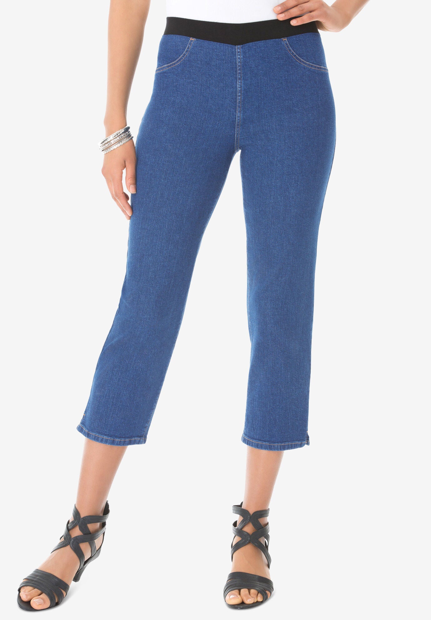 Invisible Stretch&reg; All Day Bootcut Capri, MEDIUM STONEWASH, hi-res image number 0