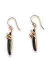Gold-Plated Onyx & Cubic Zirconia Drop Earrings, , on-hover image number 1