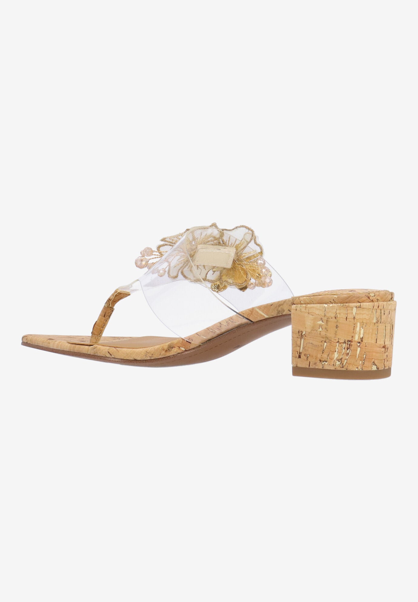 Beeutiful Thong Sandal, CLEAR NATURAL GOLD, on-hover image number 1