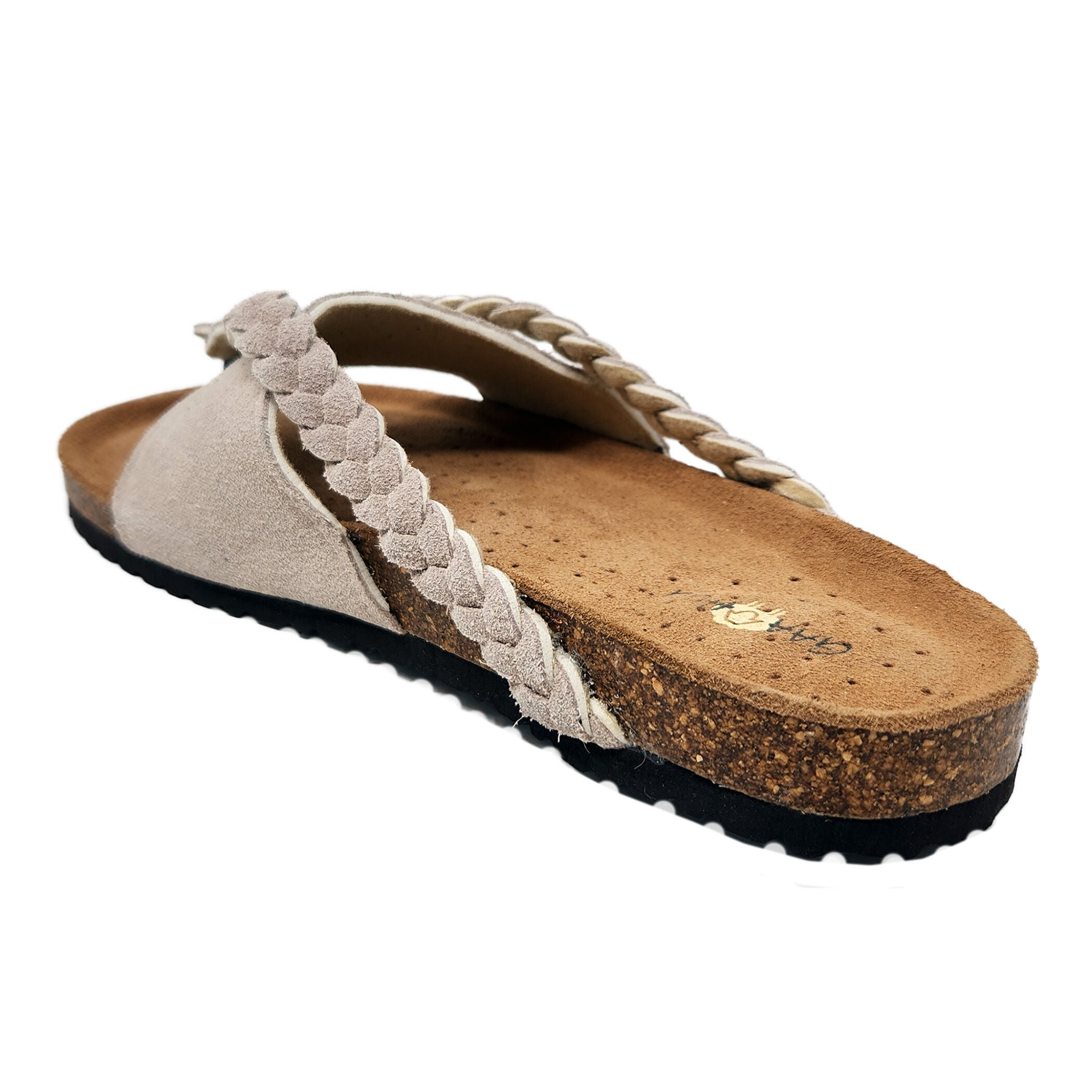 Leather Braided Thong Footbed Sandal, TAN, on-hover image number 1