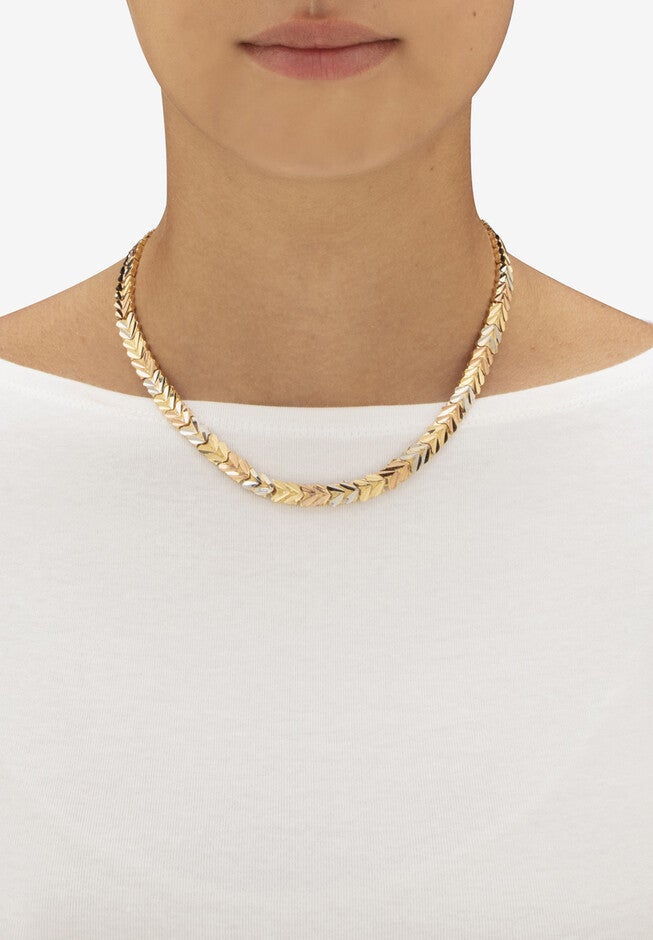 Tri Tone Foxtail Link 18 inches Necklace And 7 inches Bracelet Set Jewelry, , alternate image number 2