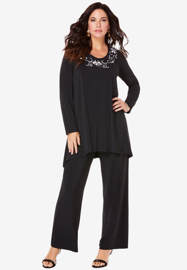 Embroidered Ultrasmooth® Set, BLACK EMBROIDERED SWIRL, hi-res image number null