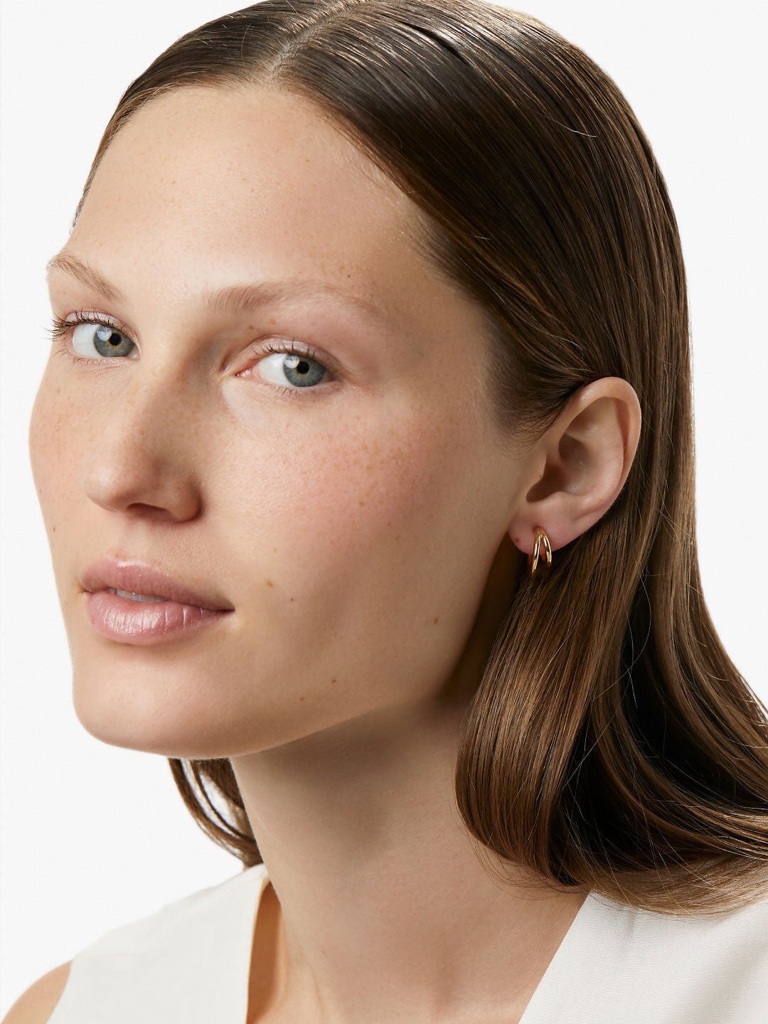 Scarlett Double Hoop Earrings, GOLD, alternate image number 5