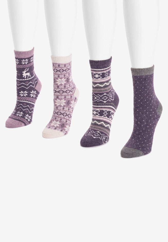 4 Pair Pack Holiday Boot Socks, , on-hover image number 1